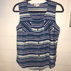 Striped tank top with high cross back - M